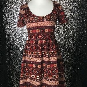 Forever 21 Textured Aztec Print A-line Dress